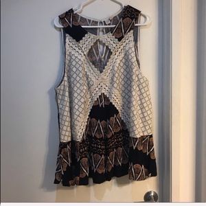 Plus size boho hippie tribal crochet blouse